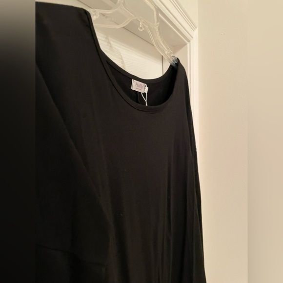 NWT Halife zipper back long sleeve scoop neck knit tee top size XLarge- black - Picture 4 of 9